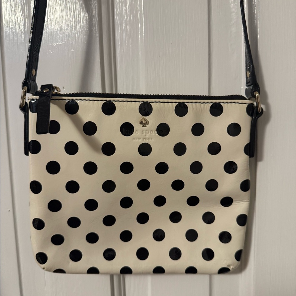Kate Spade Black and White Crossbody Bag with Polka Dots